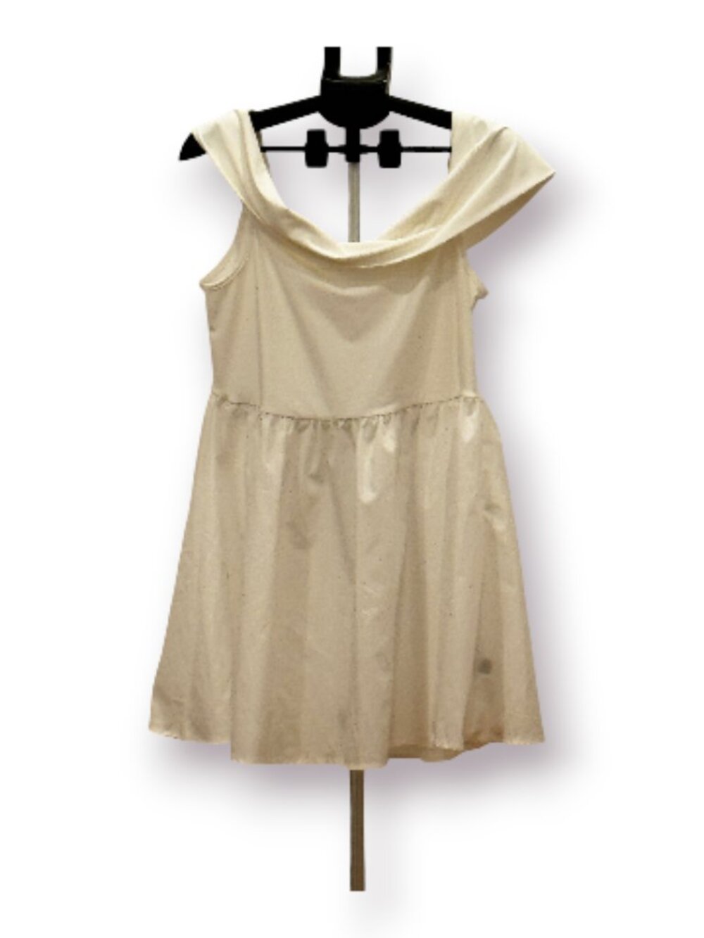 SHEIN Curve White Off The Shoulder Cowl Mini Dress Skater Skirt NWT 3XL